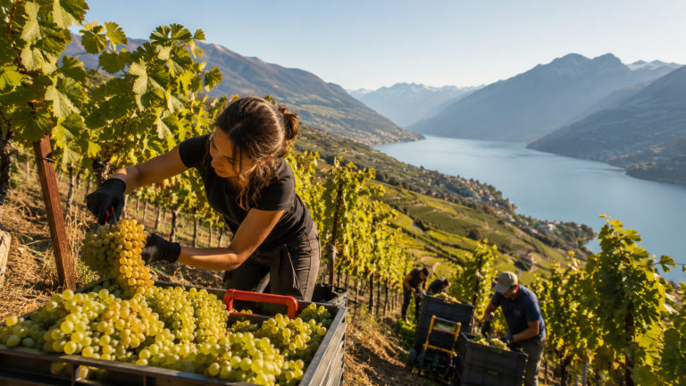 Swiss Vineyards Begin One of Earliest Harvests in Decades Amid Heat and Drought