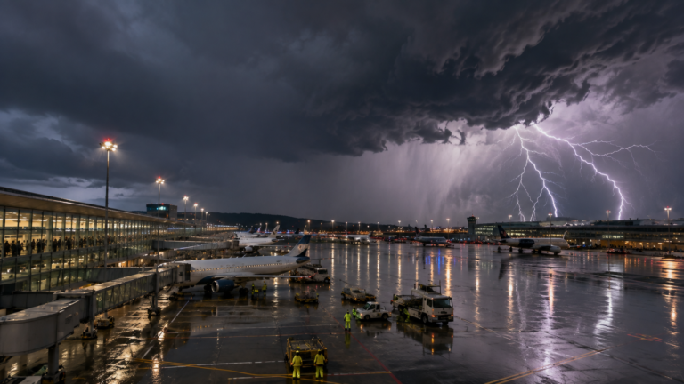 Severe Thunderstorms Disrupt Zurich Airport Operations, Triggering Dozens of Flight Cancellations