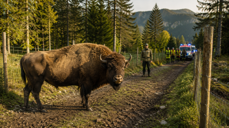 Ranger Injured by European Bison During Research Project in Swiss Jura
